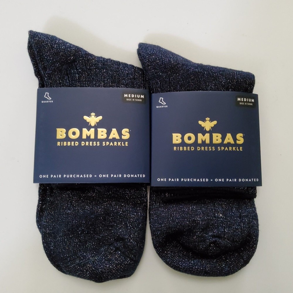 Bombas Women's Ribbed Dress Sparkle Quarter Socks Lot Of 6 Size M (8-10.5) - Picture 2 of 5